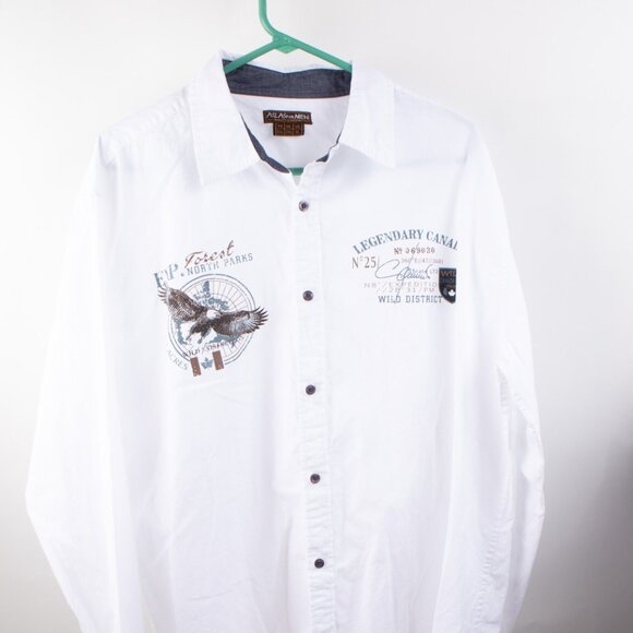 Atlas For Men Canada National Parks Wild District Men's XL White Long Sleeve - Picture 1 of 7